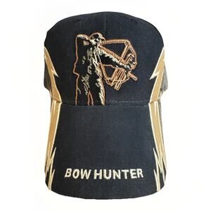 Buckwear Black Camouflage Bow Hunter Adjustable Baseball Hat Cap Embroidered